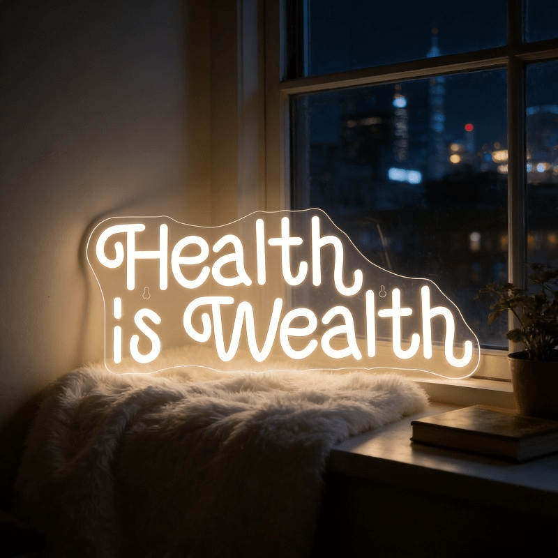 Health Wellness Gym - ป้ายไฟนีออน LED ข้อความ 