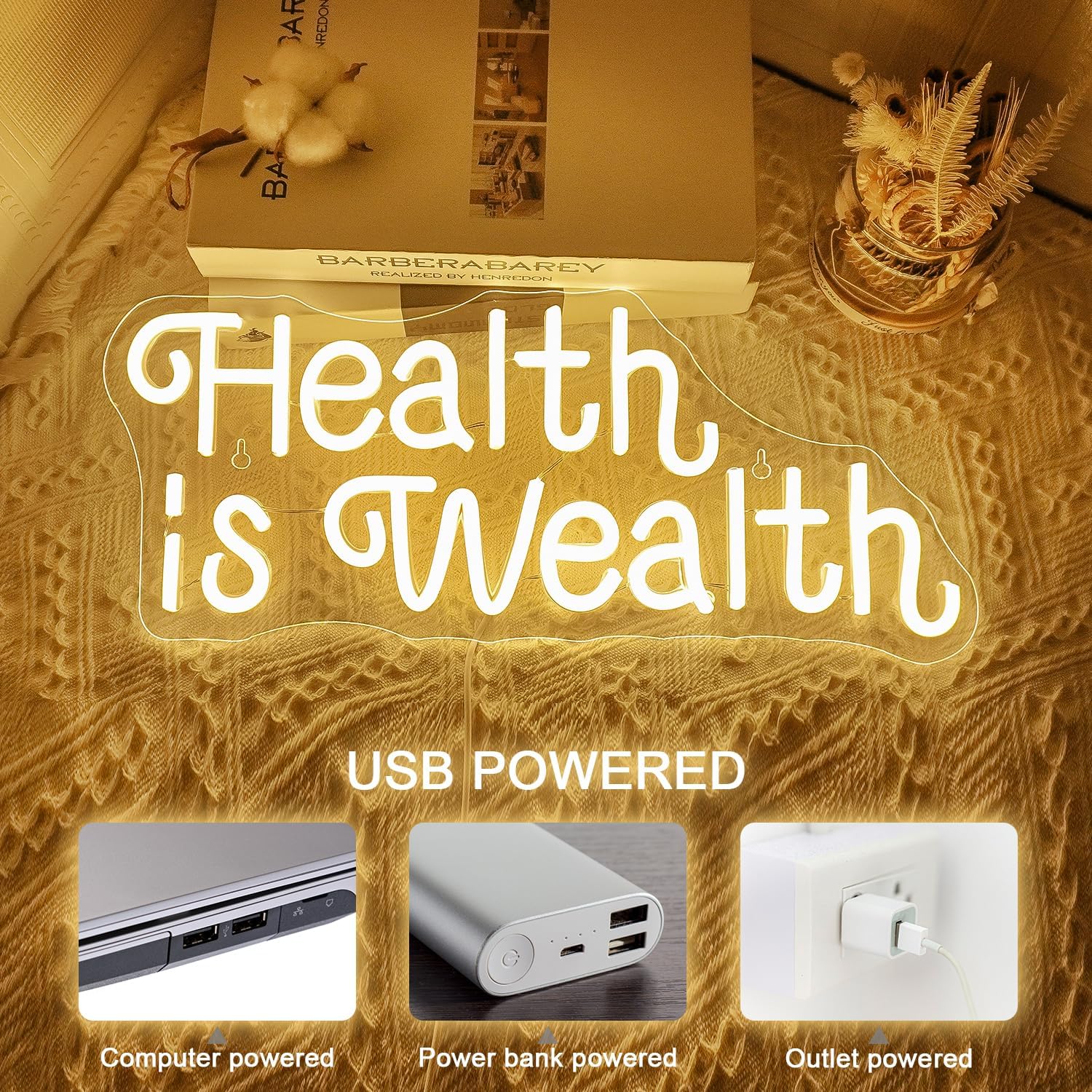 สุขภาพคือความมั่งคั่ง ป้ายไฟนี - Health Wellness Gym บทวิจารณ์และราคา